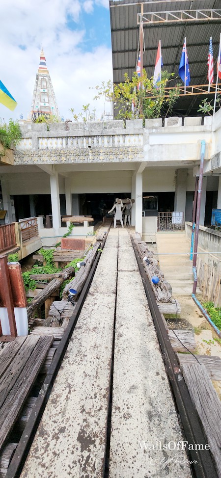 Building, Handrail, Housing, Path, Person, Porch, Spire, Tower, Walkway, Wood